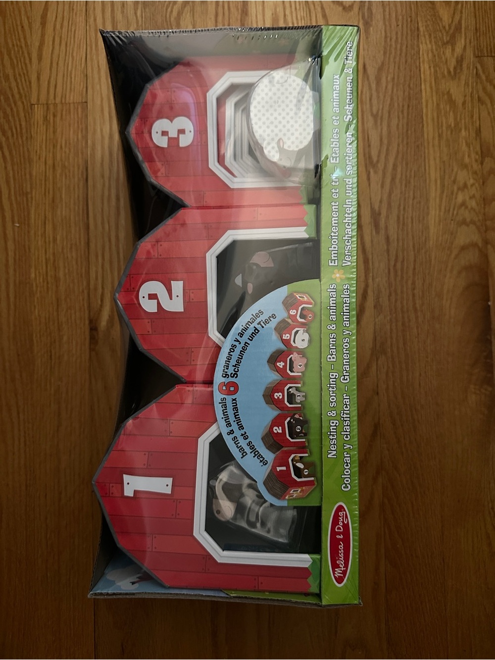 Melissa & Doug Red Numbered Barns with Colorful Wooden Animals